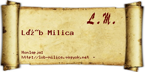 Löb Milica névjegykártya